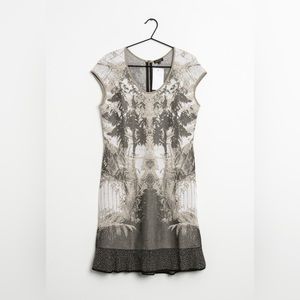 ESCADA Beige & Gold Knit Sheath Dress